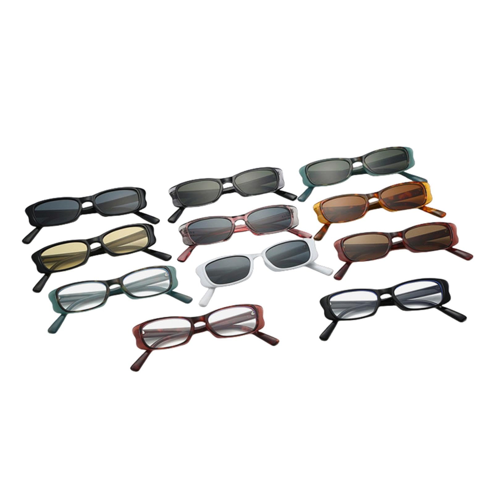 Occhiali da sole vintage piccoli da donna, alla moda, con rivetti, di lusso, UV400 (nero-nero)