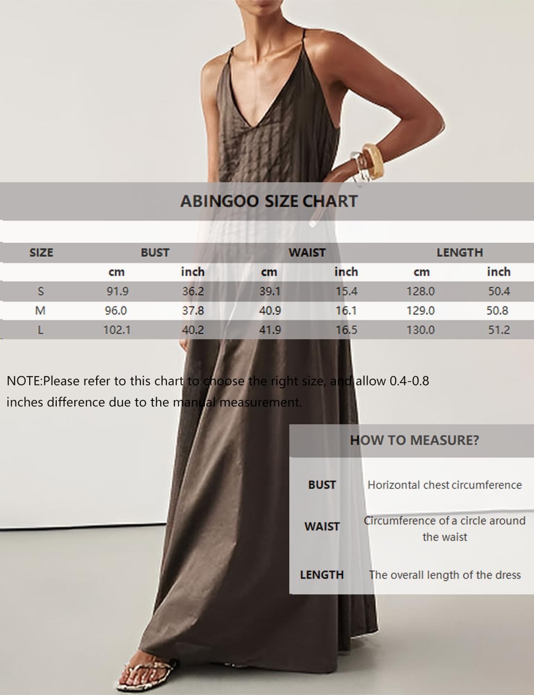 ABINGOO Women Summer Spaghetti Strap Maxi Dresses Sleeveless V Neck Pleated Backless Flowy Loose Beach Vacation Long Sundress - Image 6