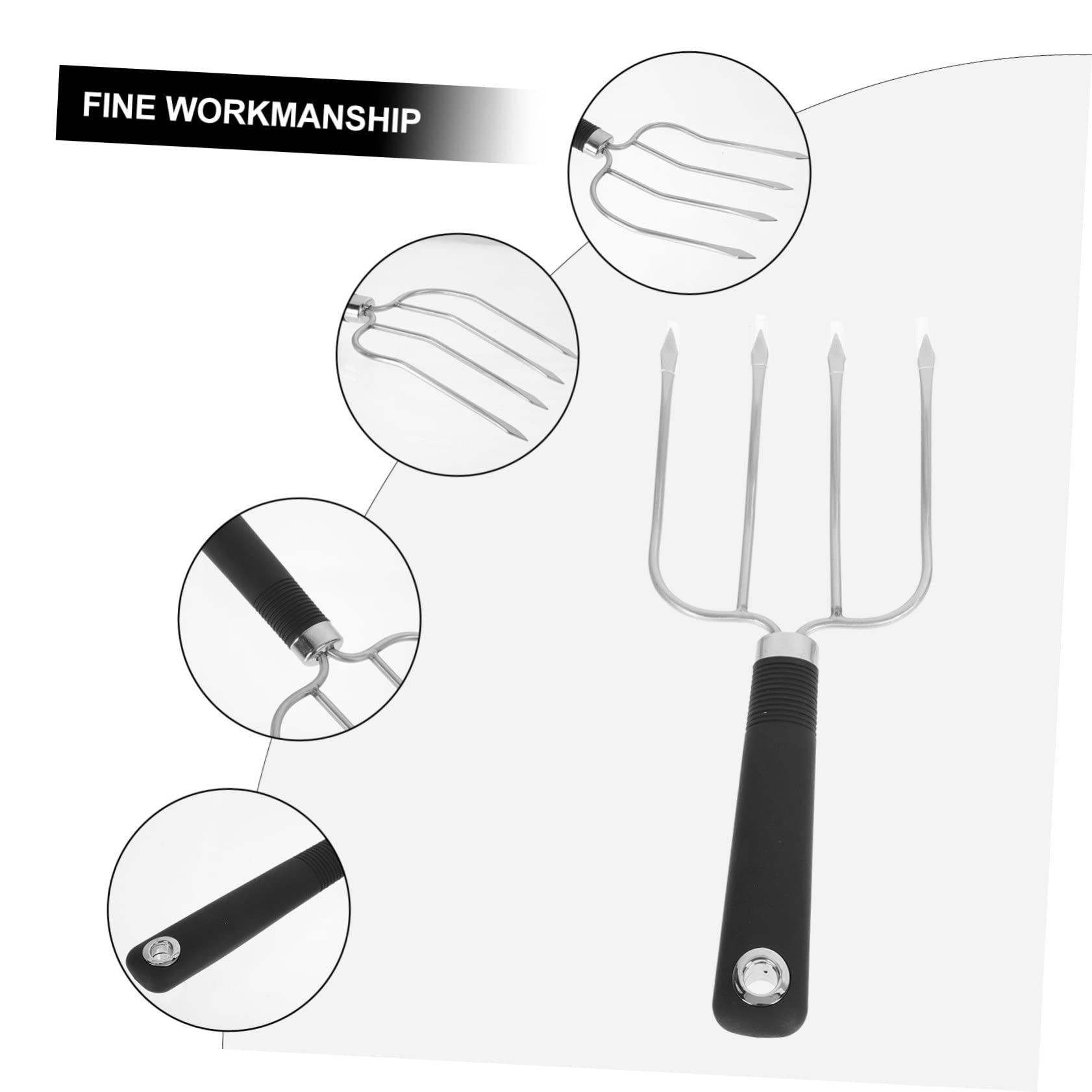 INOOMP 3stücke Edelstahl Barbecue Mit Kunststoffgriff Grillwerkzeug Für Steak Truthahn Und Lamm Für Outdoor-grillen Einfach Zu Reinigen Und Transportieren