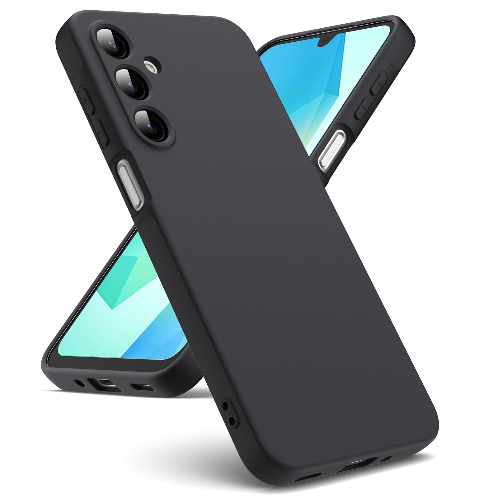 Oududianzi - Cover Compatibile con Samsung Galaxy A16 4G / 5G [Silicone Liquido] [Interno in Microfibra] Gomma Gel di Silicone Liquida Antiurto Custodia Cover Samsung A16 - Nero