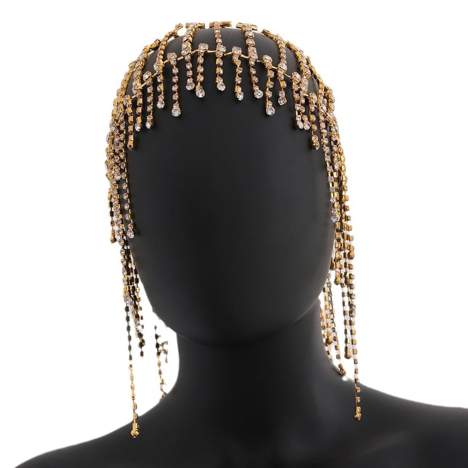 Coiffe ethnique pour festival et scène artistique avec franges cristal