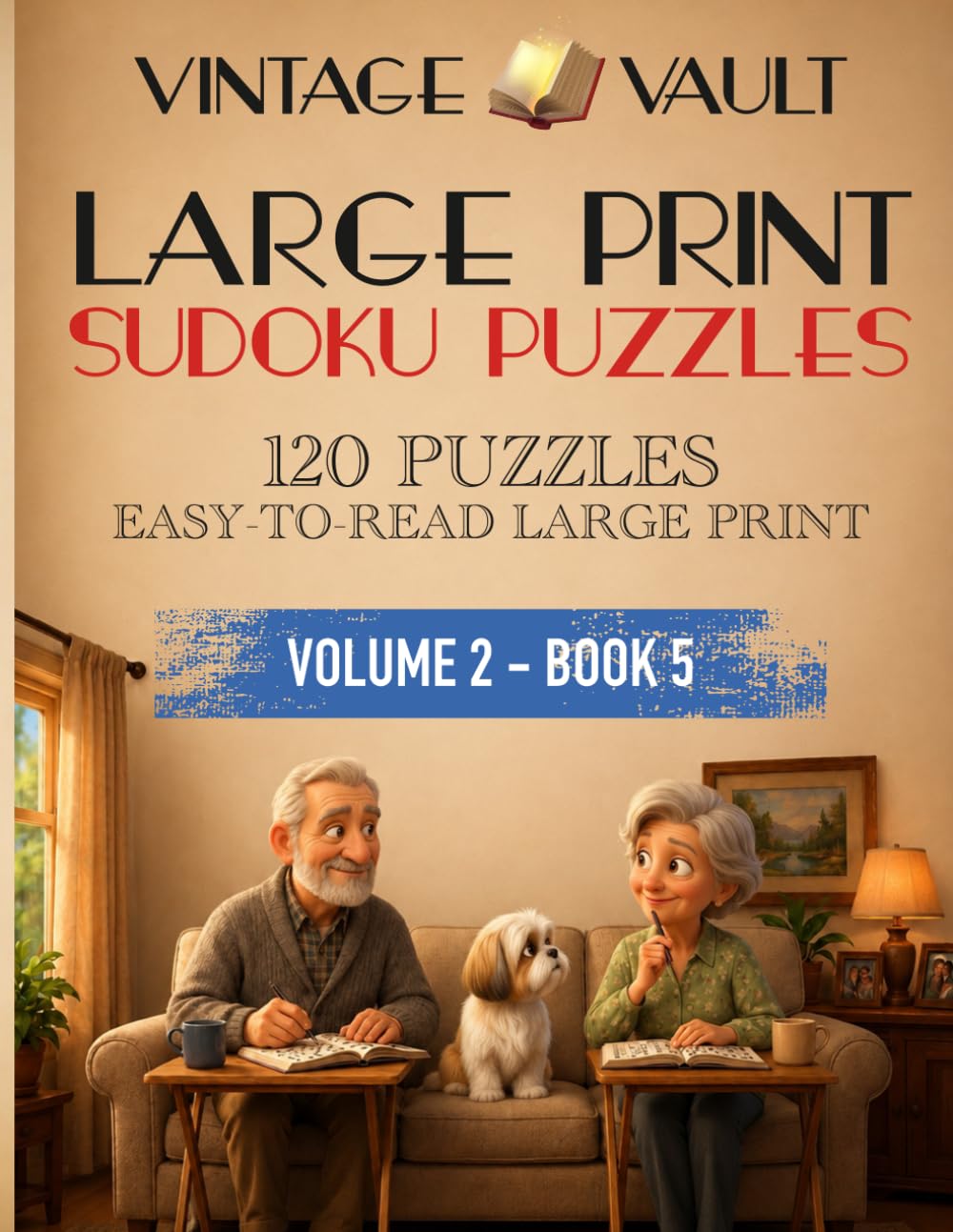 Vintage Vault: Large-Print Sudoku Puzzles: 120 Easy and Medium Sudoku Puzzles for Adults and Seniors - Large Print Number Grids with Answer Key