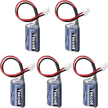 5-Pack Tekcell SB-AA02 3.6V 1200mAh 1/2AA Non-Rechargeable Lithium Battery Replacement for LS14250 Battery with Plug