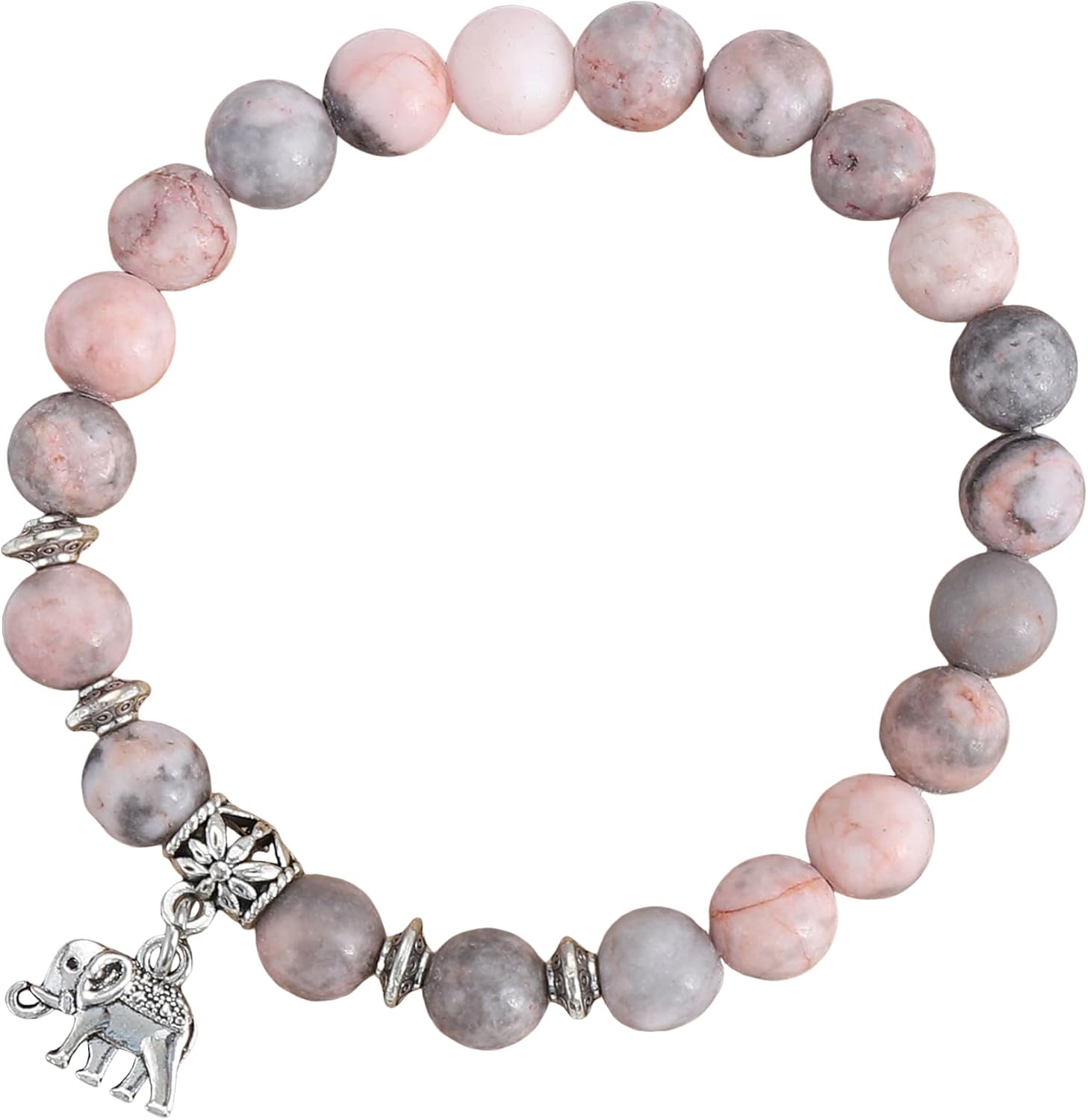 Elephant Bracelet Gifts for Women Stone Beaded Inspiration Encouragement Elephant Charm Bracelet Birthday Mothers' Day Jewelry Inspirational Bracelet