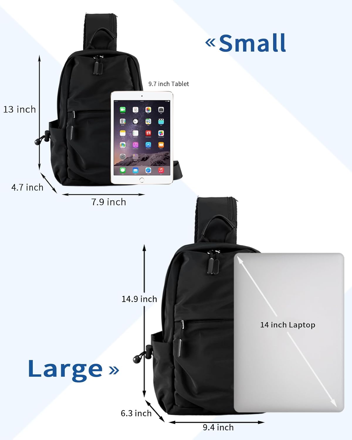 Seoky Rop Men Women Sling Bag Backpack Lightweight Water Resistant Shoulder Crossbody Bags for Travel - Image 3