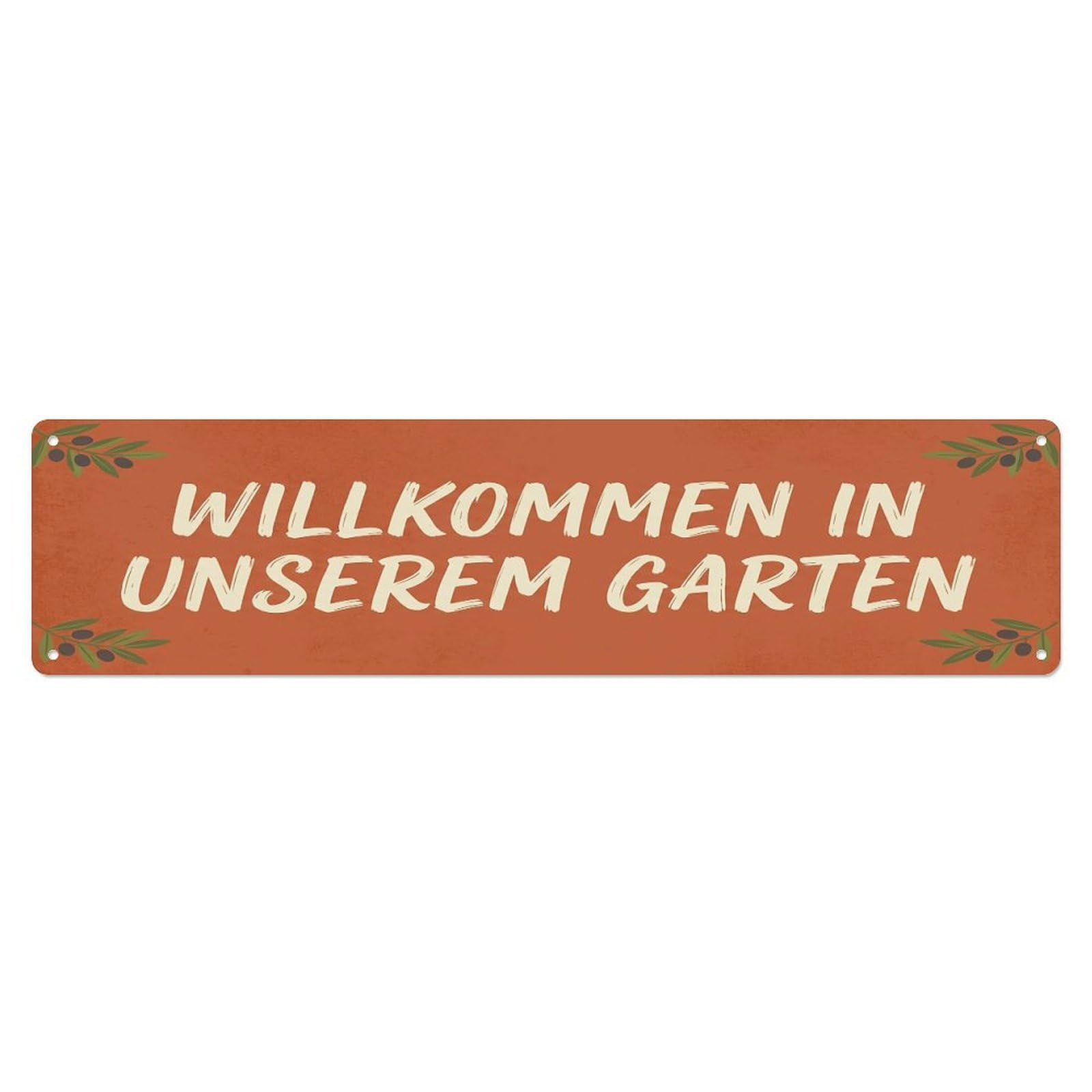 Vintage Welcome to Our Garden Tuscan Rustic Metal Tin Sign