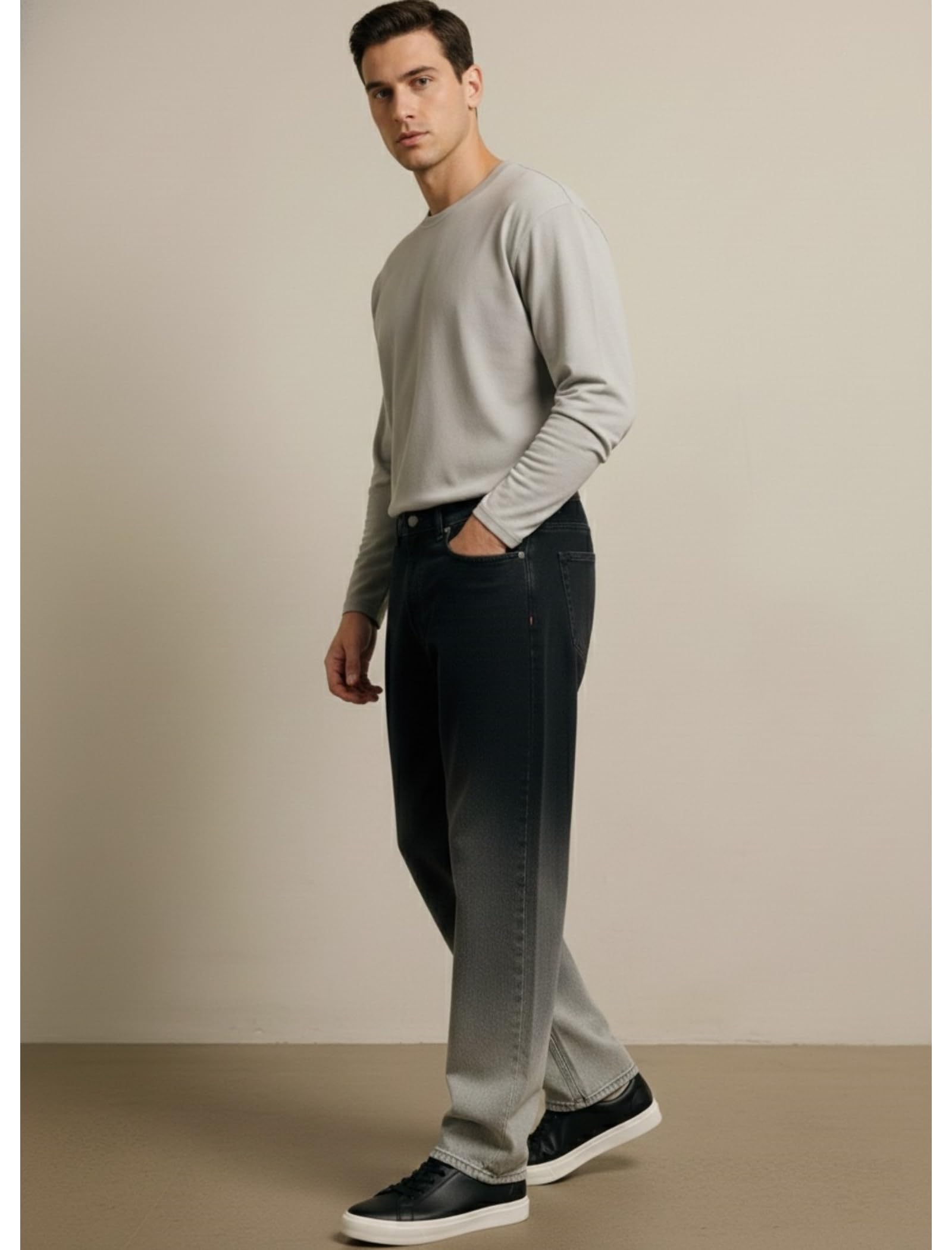 veltick Loose Fit Mid Rise Grey Men Denim Jeans-picture-18