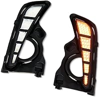 Vista 7 de 2 piezas Reflectores de lente roja para parachoques trasero Compatible con Toyota Highlander 2015-2018 Faro antiniebla trasero LED Luz de freno DRL