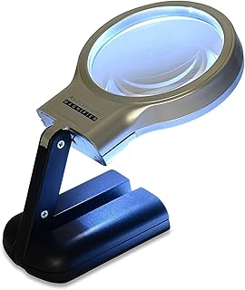 3X Illuminated Magnifier with Light Hands Free Portable Magnifying Glass with Stand for Reading Craft Inspection Soldering Jewelry Repair