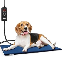 Pecute Pet Heating Mat with 6 Steps Controller, Heating Mat for Dog Cat 70×40cm, Constant Temperature, Anti-Biting, Waterproof, Heating Pad Large Cats Dogs