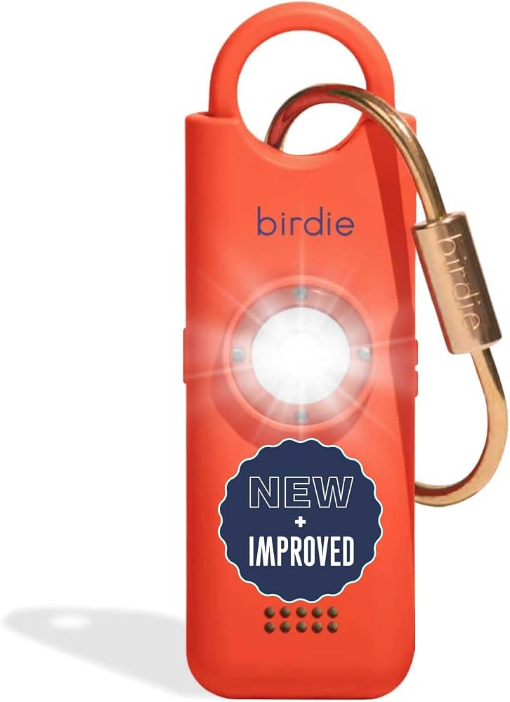 She’s Birdie 3.0 New Version – The Original Personal Safety Alarm for Women by Women–Loud Siren, Flash Light and Rechargeable Battery in a Variety of Colors (Coral Orange)