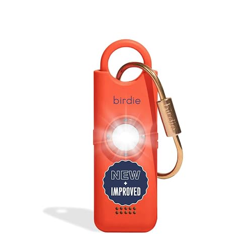 She’s Birdie 3.0 New Version – The Original Personal Safety Alarm for Women by Women–Loud Siren, Flash Light and Rechargeable Battery in a Variety of Colors (Coral Orange)