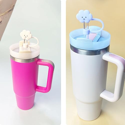 Miniatura 7 de IOKUKI Fundas de popote de silicona para vaso Stanley 20 de 30 y 40 onzas, tapa de paja de nube de 0.394 in04 pulgadas, tapa para todos los popotes