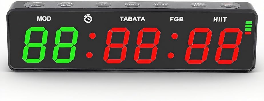 Portable Gym Timer Clock Magnetic Rechargeable Workout Interval Fitness Digital Timer with Stopwatch for Home Garage Boxing