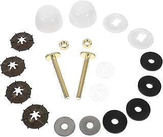 Yardenfun Lot de 20 set de Boulons Universels en Acier Inoxydable pour Fixation au Sol de Wc avec Cache-Vis Rondelles Incluses Kit de Fixation Résistant à L’Humidité pour Installation et