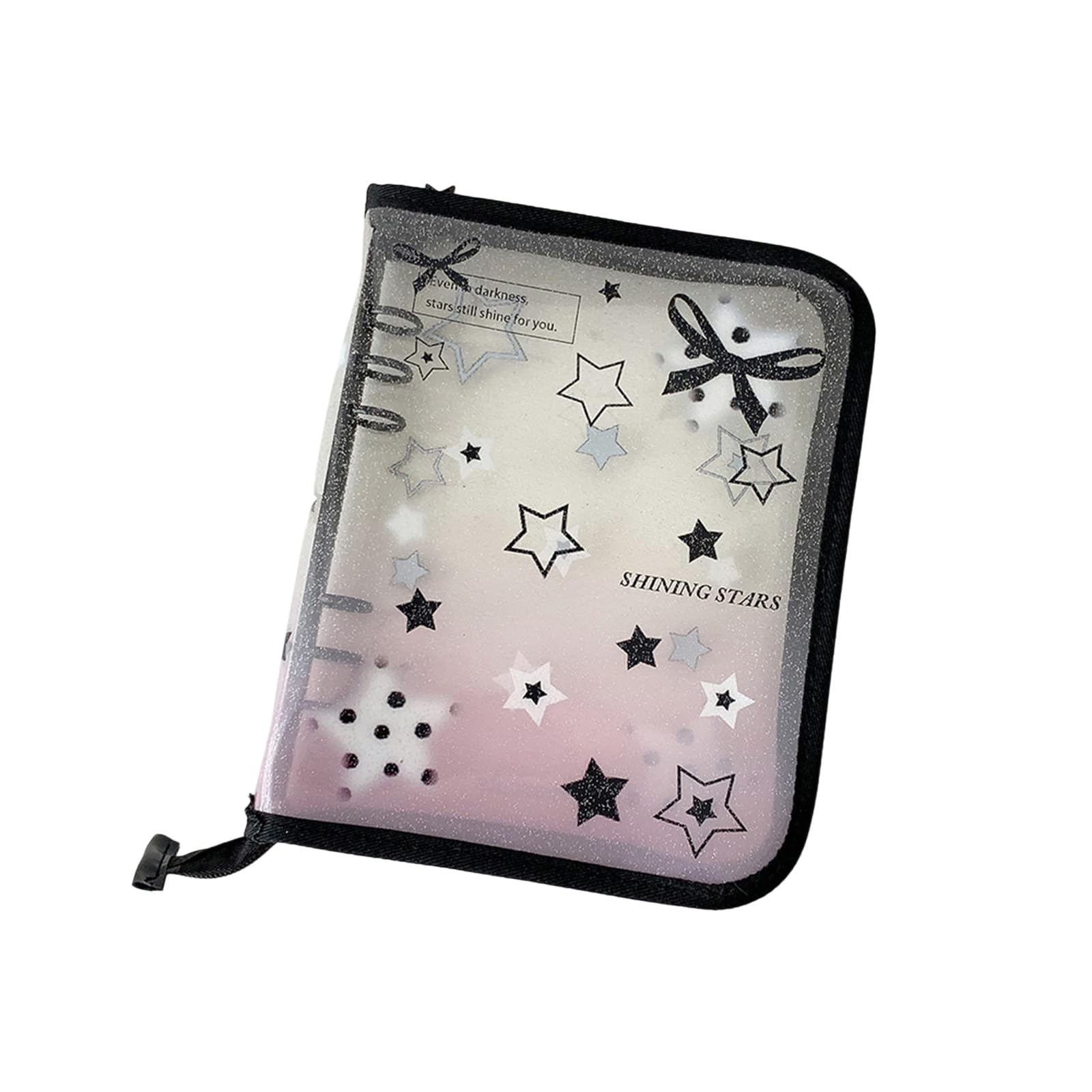 Kalttoy Zippered Closures Clear PVC Card Collect Album Shell Display Book Binder 6 Rings Cover for Collectors Enthusiasts Gift Binder Cover