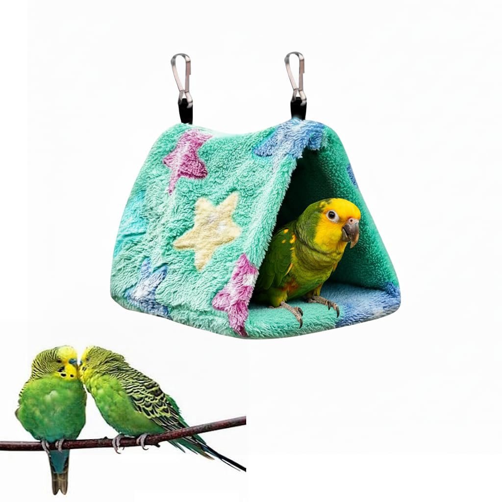 Qpets® Birt Nest for Cage Hanging Plush Bird Nest Winter Warm Bird Hammock for Cage Bird Cage Bird Nest Small Pet Bed for Parakeet Budgies Cockatiels Lovebird Cockatoo Finch-picture-17