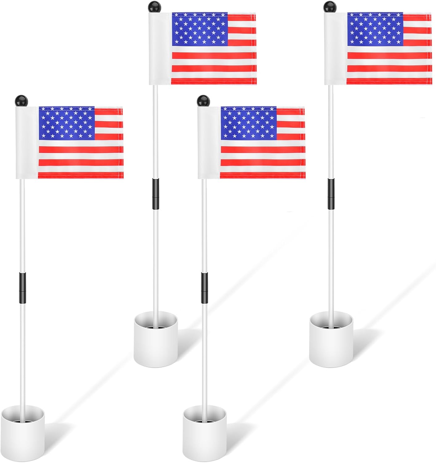 3FT Golf Flagstick Mini, Golf Putting Green Flags with Hole Cup for Yard, 2 Section Fiberglass Flag Sticks, Double-Side Flag, Gifts for Golf Lovers, 4-Pack