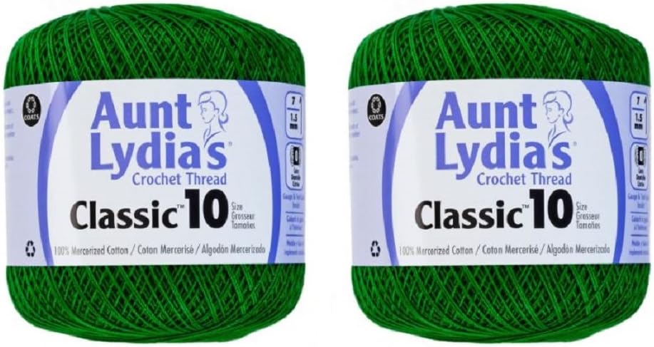 Aunt Lydia's Crochet Thread - Size 10 - Myrtle Green (2-Pack)