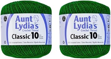 Aunt Lydias Crochet Thread - Size 10 - Myrtle Green 2-Pack
