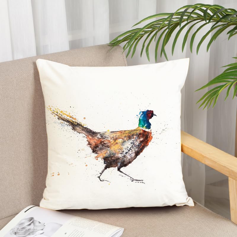 KUNQIAN Pheasant Cushion Cover Decorations Gift Pillow Cover Wildlife Animal Ornaments Throw Pillow Case Decor Home Livingroom Couch Sofa 18"x18"(45x45cm) - Image 4