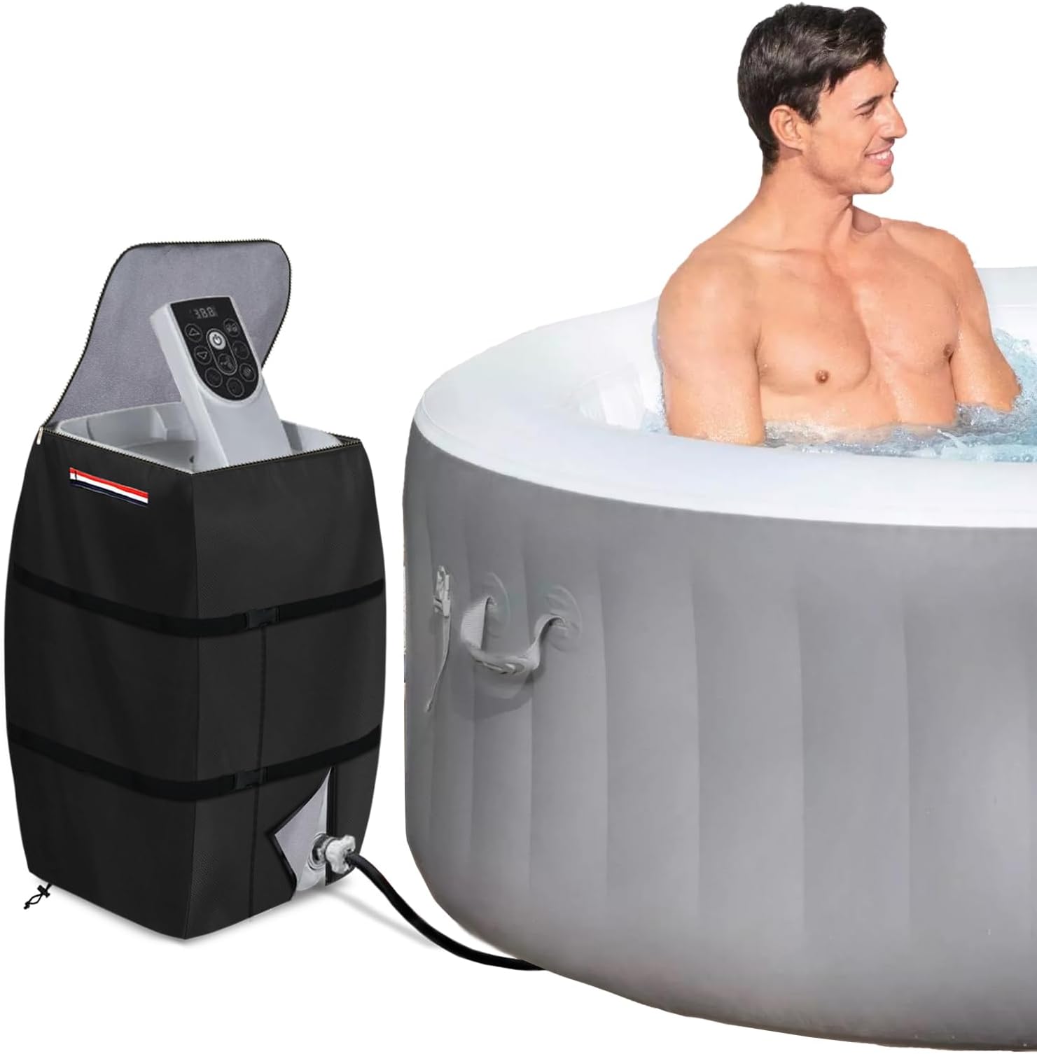 okcool Hot Tub Spa Heater Pump Cover,Inflatable Hot Tub Pump Cover,Suitable for Most Hot Tub Spa Heater Pump on Market