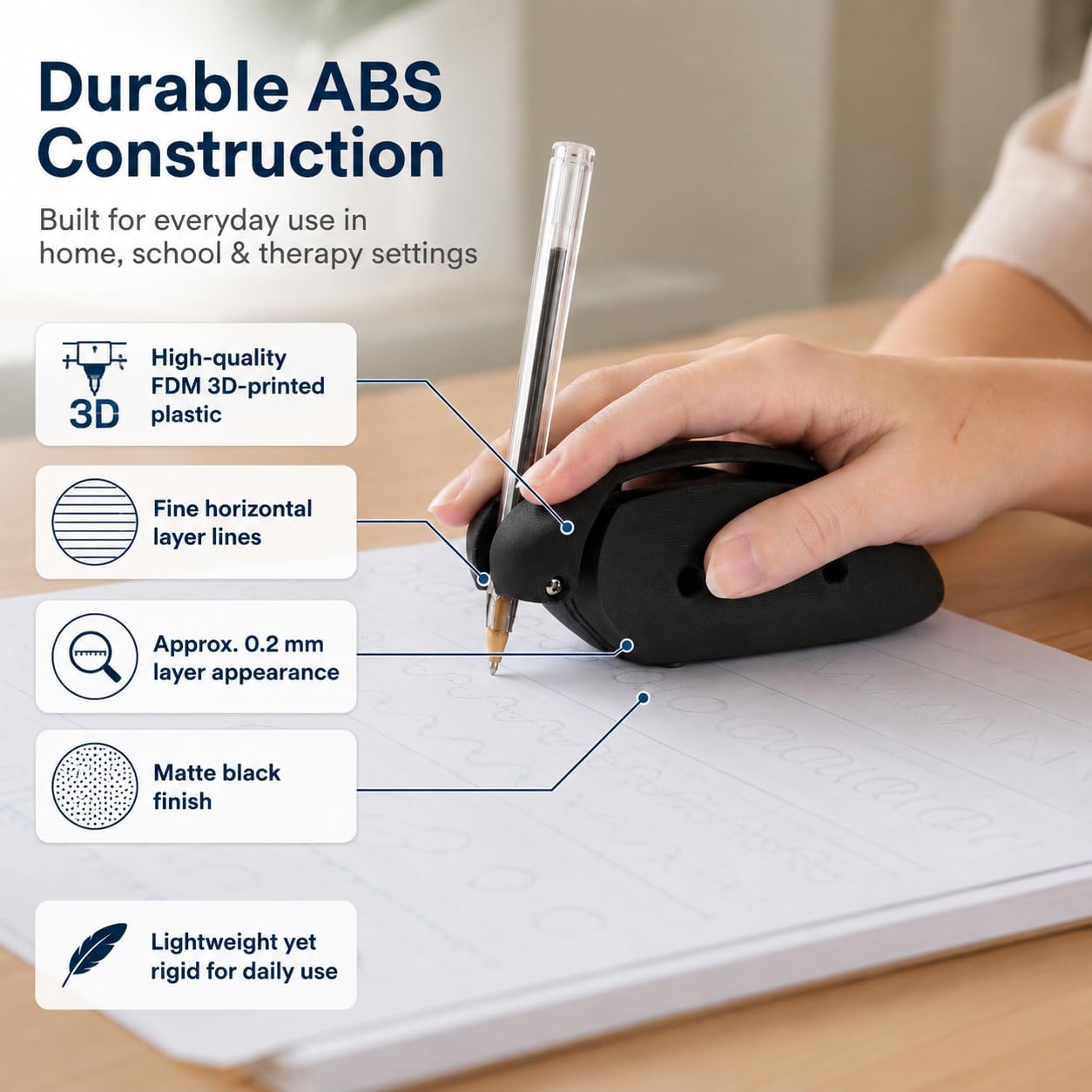 SplashNColor Drag Assistive Writing and Drawing Device – Ergonomic Pen Holder for Limited Hand Mobility | Secure Screw Mount Grip | Adaptive Art & Handwriting Aid