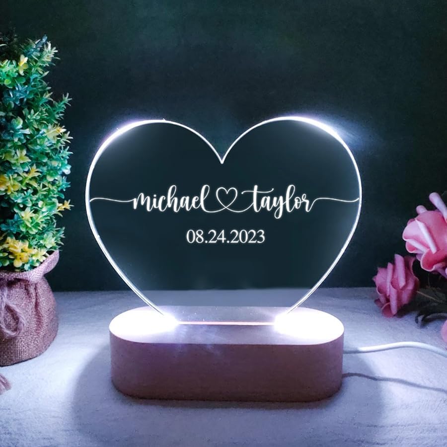 Miniatura 3 de IZI POD Luz nocturna personalizada para parejas, regalo de boda, luz nocturna de regalo de boda, regalo de lámpara para parejas, regalo de San