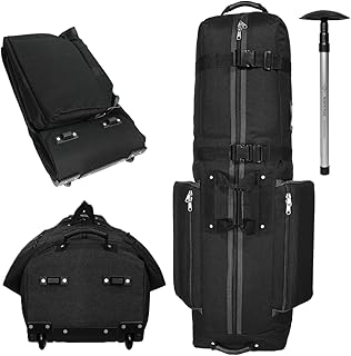 CaddyDaddy Constrictor Soft-Sided Golf Travel Bag Cover with Thick Dense Foam Padded Top 1 Year Full Travel Bag Replacement Coverage | Wheels & Lockable Zippers Case for Transporting Clubs on Airlines