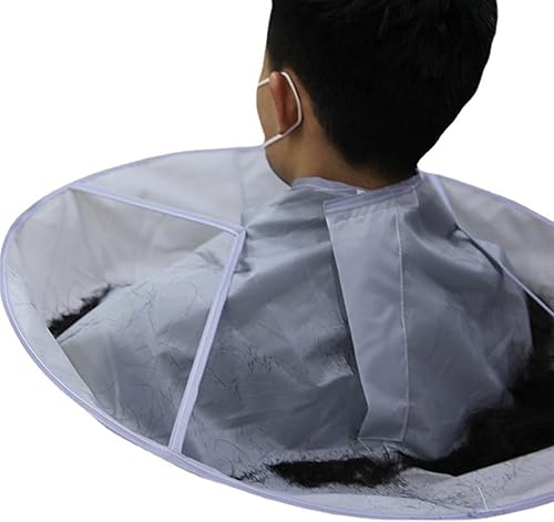 Capa profesional de corte de cabello, diseño de paraguas, tamaño ajustable, fácil de limpiar, material de nailon para adultos y niños, Gris