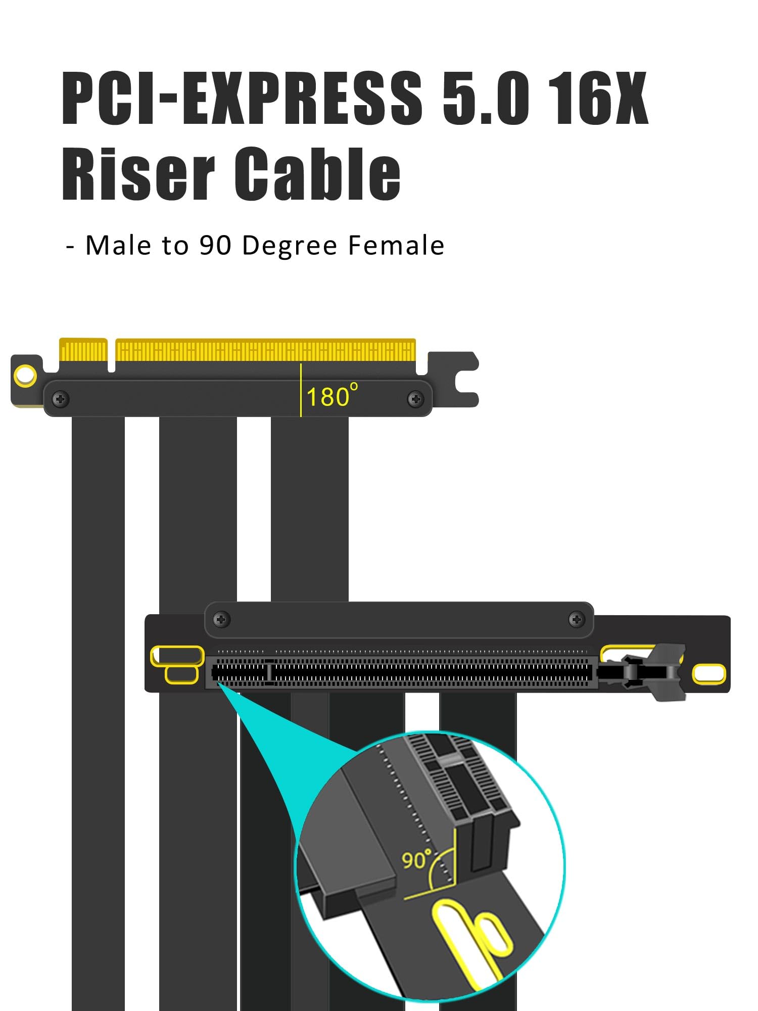 GLOTRENDS 200mm PCIe 3.0 X16 Riser Kabel für Low-End PCIe 3. 0 GPUs