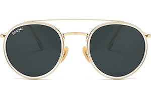 CONRAD Double Bridge Retro Round Sunglasses For Men & Women's