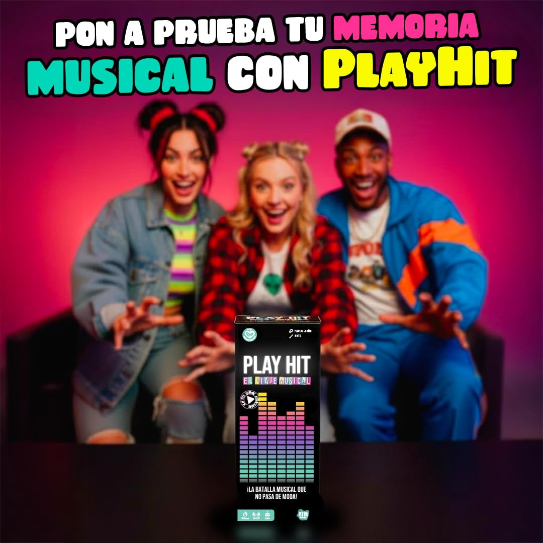 Play Hit - Juegos de Mesa para Adultos, Amigos y Familia - Ideal para Reuniones y Fiestas con Buen Tiempo - Música en Español