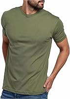 INTOTHEAM Men's Athletic Fit T-Shirts - Ultra Soft Cotton Poly Crew Neck Tee S-4XL Plain Logo Basics