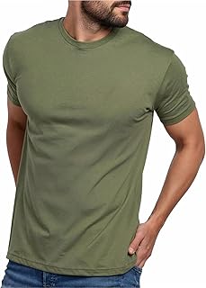 Sponsored Ad - Men's T-Shirts Soft Cotton Blend Crew Neck Tee S - 4XL Athletic Fit Plain Basic T-Shirt for Men