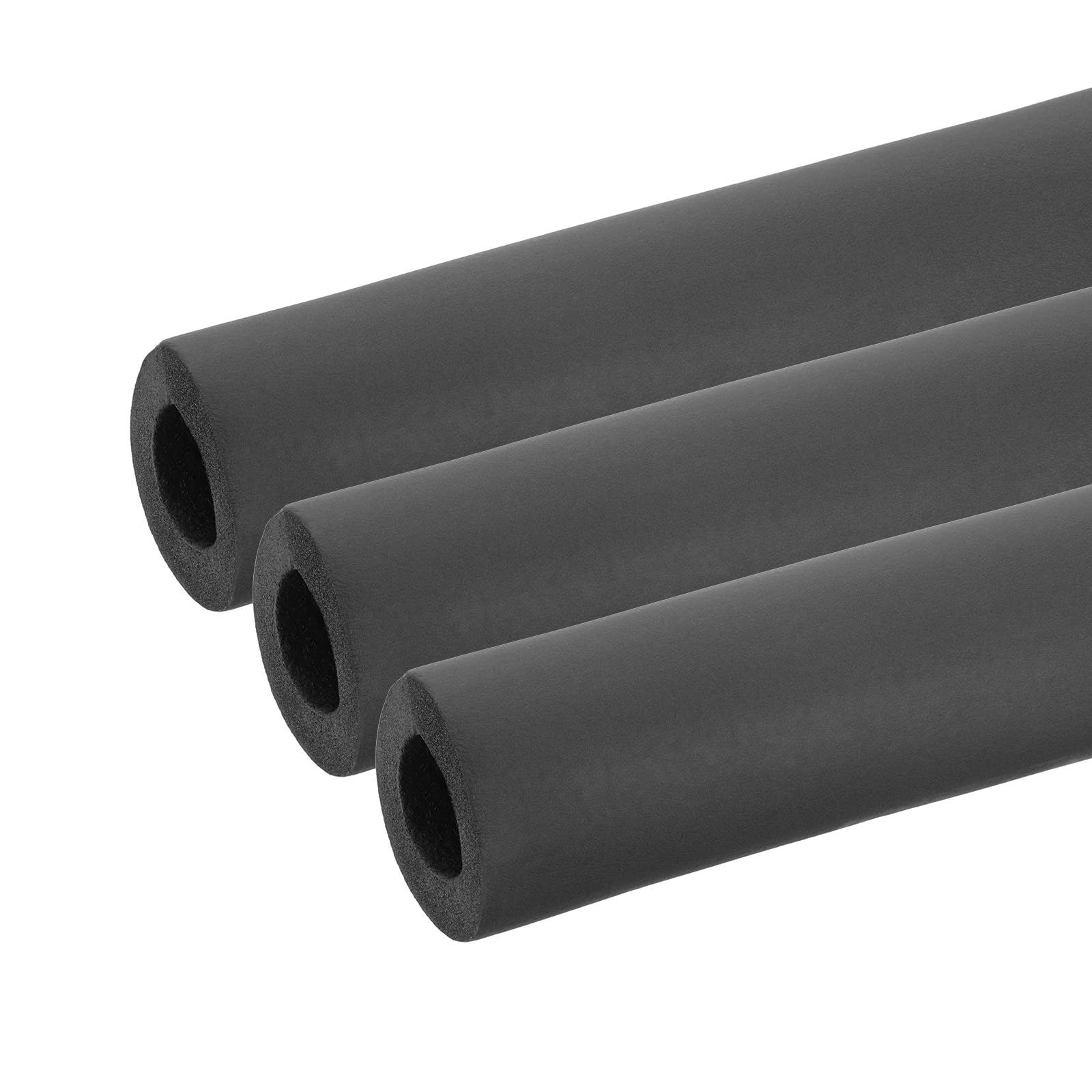 PATIKIL Aislamiento de Tuberías, 32mm Espuma Tubo Térmico Aislante, 3Pcs Barra Enrollable para Cubierta de Tuberías Suaves para Conductos de Aire Acondicionado HVAC 1m x15mm, Negro