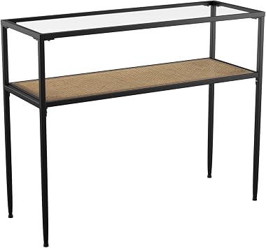 SEI Furniture Bladeston Glass-Top Console Table