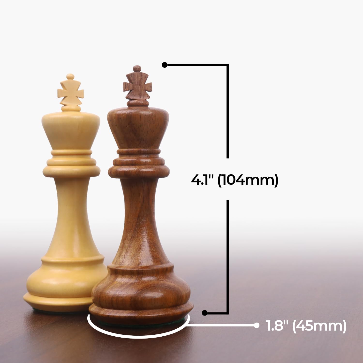 RoyalChessMall - Set di scacchi in legno pesato da 4,1" Pro Staunton - Solo pezzi di scacchi - Palissandro dorato - 4 regine