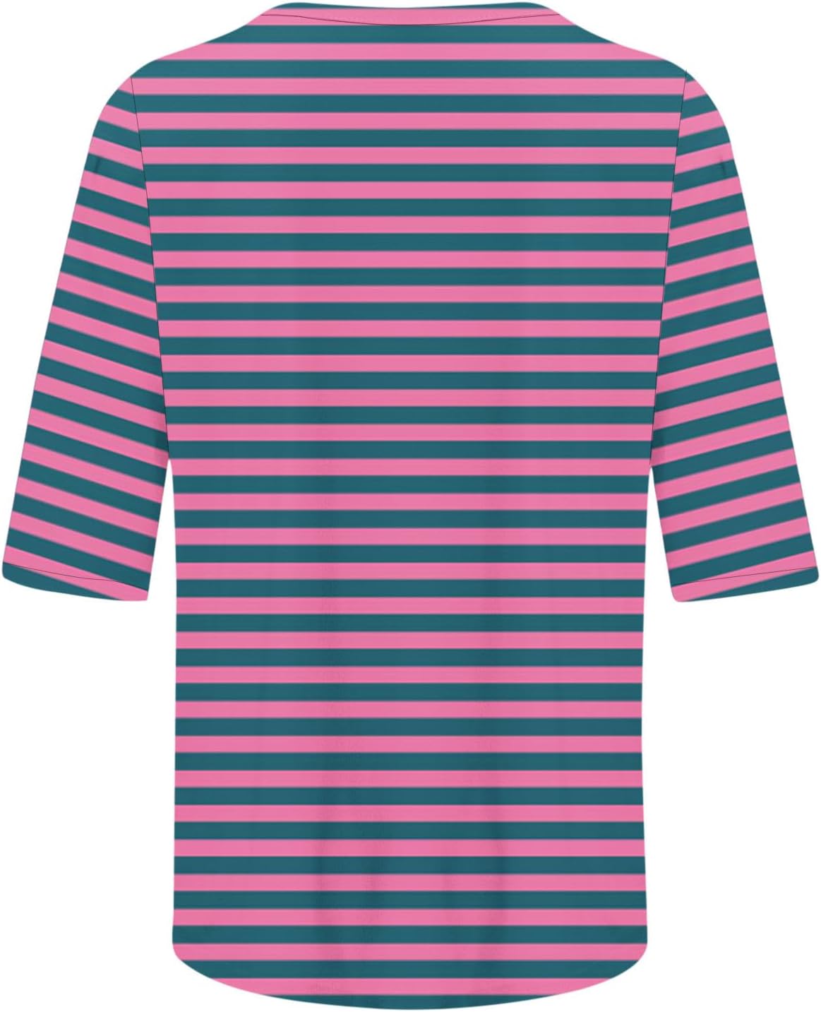 Half Sleeve Shirts for Women Fall Striped Crewneck Business Casual Tops Loose Three Quarter Length Work Blouses