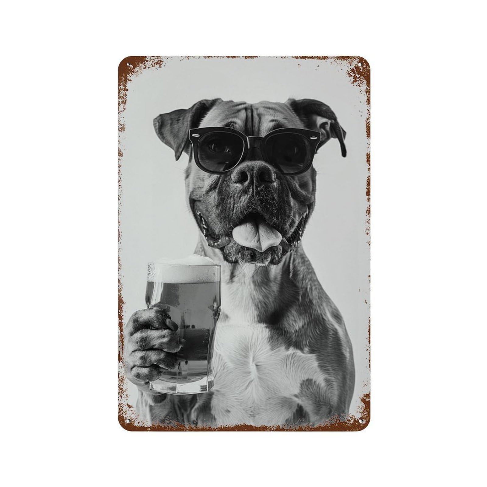 xiaoxiaoshen Boxer Drinking Beer Pint Wall Decor Art Metal Tin Poster Modern Home Decor Art Home Bar Shop Decorations Vintage Sign 30x20cm
