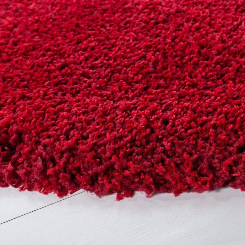 Image of Carpet for Living Room, Bedroom and Hall Handmade Microfiber Cozy Soft and Fluffy Shaggy Area Rug with 2 inch Thick Anti Skid Carpet [2x5 Feet Red]