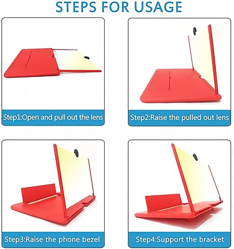 12 inch High Definition Mobile Phone Screen Amplifier with Magnifying Folding Desk Holder for Movie Game