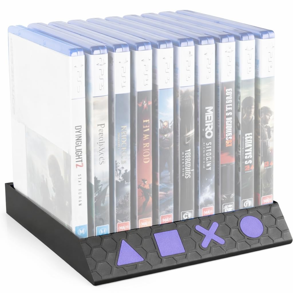 Uniwersalny stojak na płyty CD PS5/PS4 na biurko i ścianę do gier na PlayStation, wielofunkcyjny organizer na płyty z grami, łatwy montaż, oszczędność miejsca, stylowy design, uchwyt na dyski