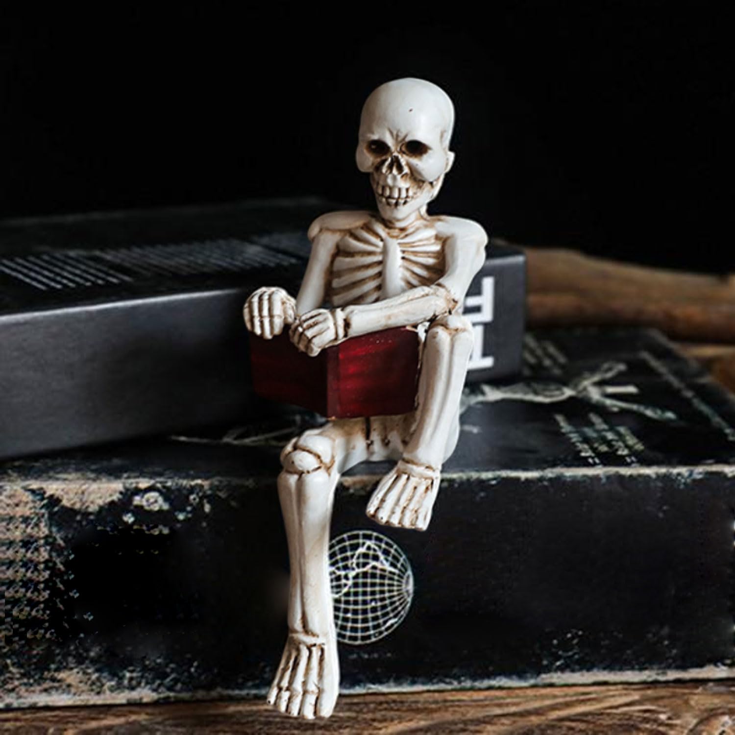 Figurine squelette d'Halloween pour décoration de bureau gothique et effrayante