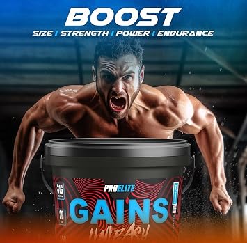 Weight Gainer High Protein Powder Shakes 4KG Vegetarian Serious Mass, Gainz Heavyweight, Weight Gain with Added Creatine, Glutamine and BCAA Powder Made in UK by PROELITE (4KG, Vanilla)