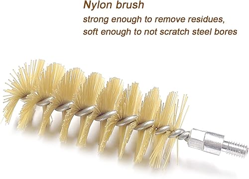 Miniatura 3 de Kit de limpieza de shoutgun 12GA de nailon, acero inoxidable, algodón, cepillo para fregona, suministros para limpieza de escopeta de calibre 12