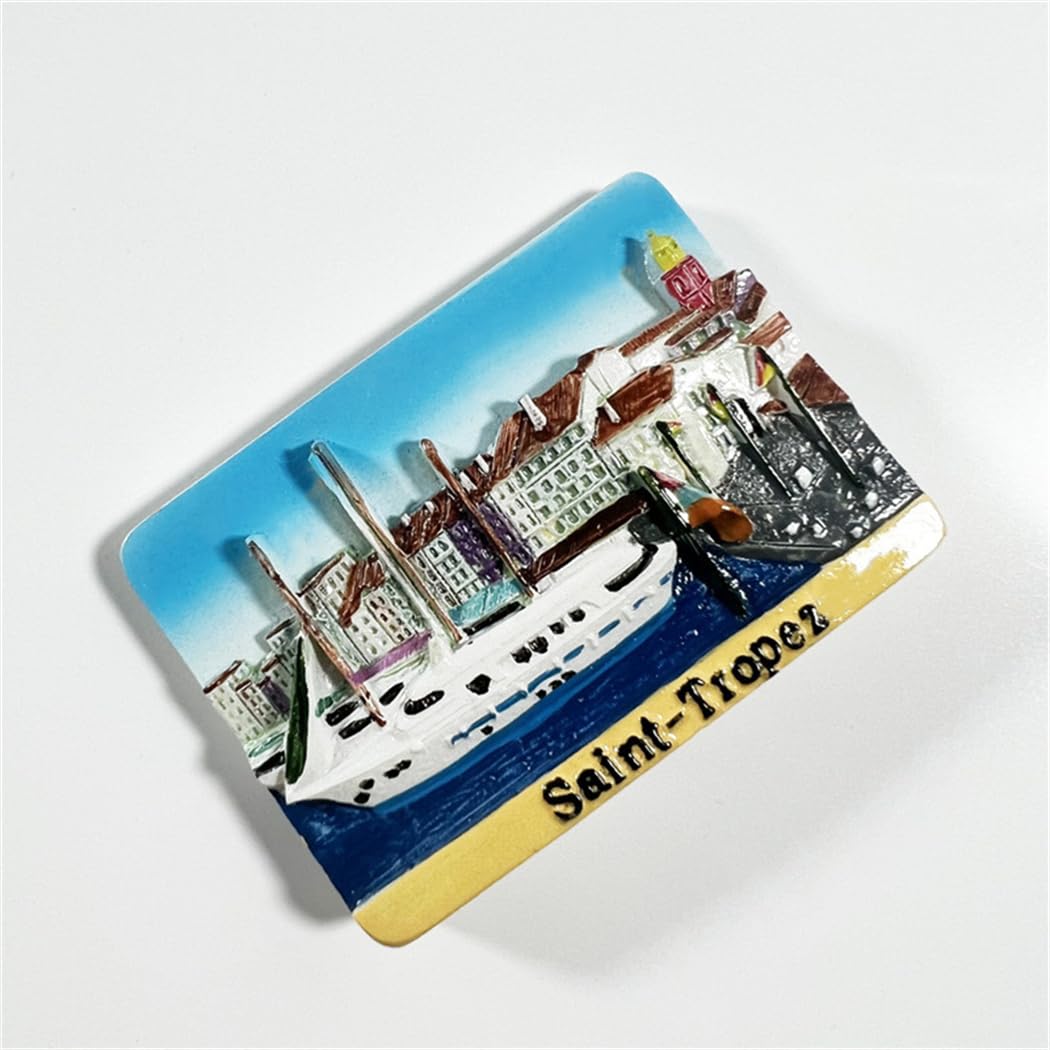 Magnete Frigorifero 3D Saint Tropez Var Francia, Souvenir Di Viaggio In Resina, 7,3x5,6 Cm, Decorazione Casa E Cucina