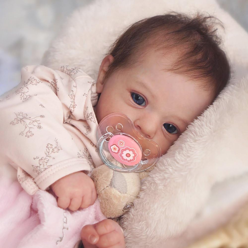Zero Pam Life Like Reborn Baby Dolls Felicia 19 Inch Real Soft Baby Girl Realistic Newborn Baby Dolls Adorable Real Life Baby Dolls with Accesorries for Kids Age 3+, Medium, Pink