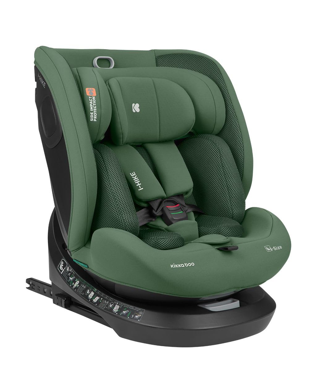 Kikkaboo i-Size fotelik dziecięcy i-Hike (40-150 cm) Isofix, obracany o 360°, regulowany, kolory: ciemnozielony