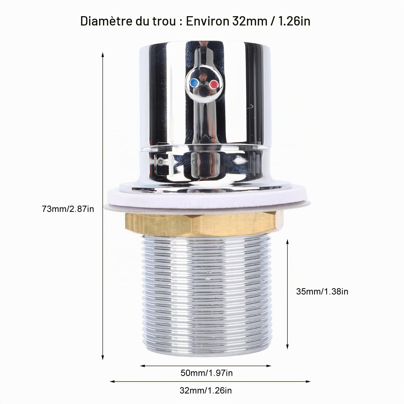 Yctze Robinet de Douche Thermostatique pour Camping-car, Mitigeur d'eau Chaude et Froide, Régulation Précise en Acier Inoxydable, Mitigeur de Douche intégré pour Camping-car, Vanne de Contrôle de